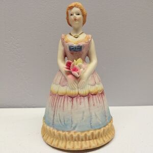Vintage 1978 CMI Boston Lady Bell Porcelain Figurine Shoe Clapper Taiwan 5"
